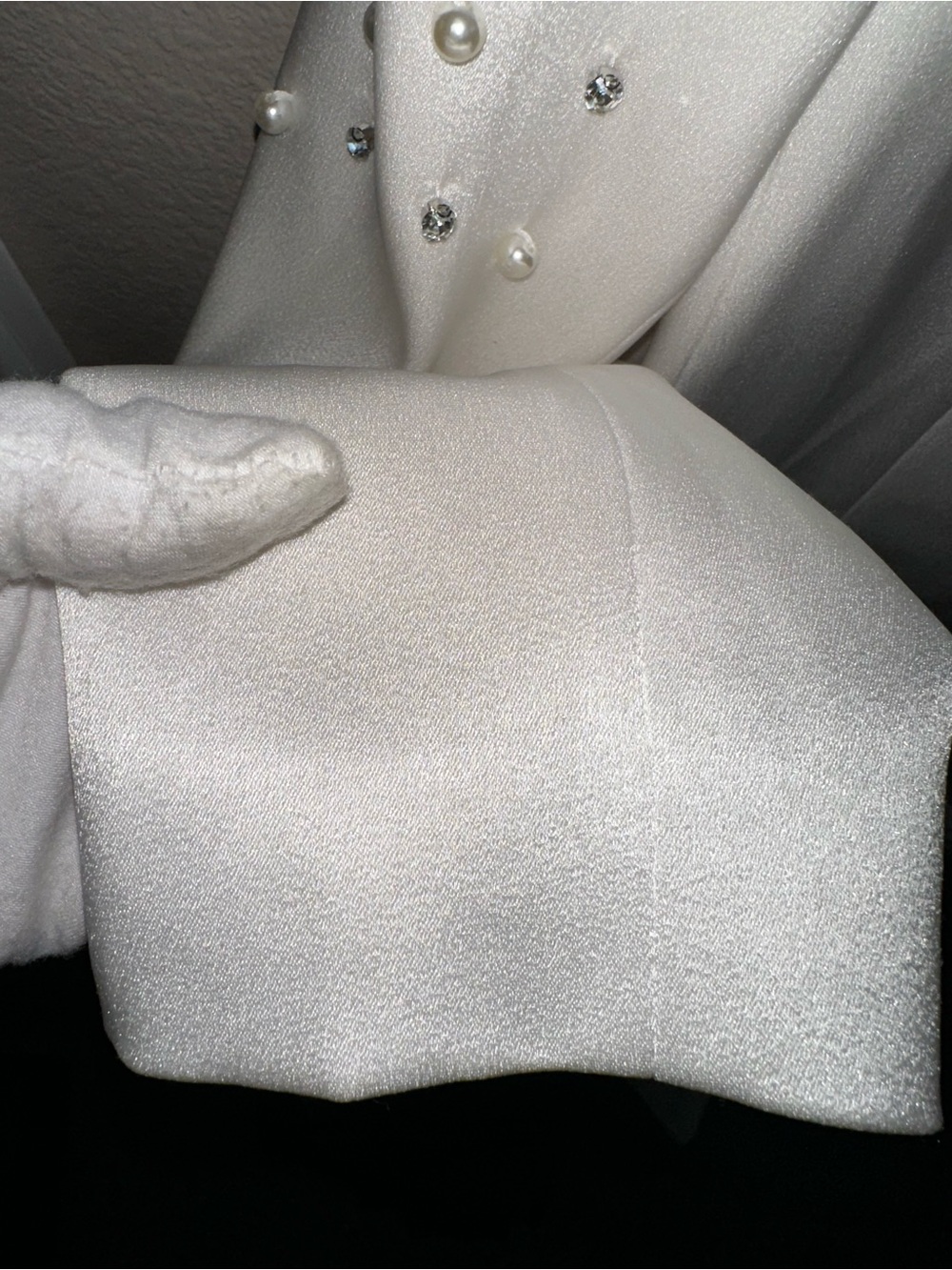 Alice + Olivia Ivory Pearl & Crystal Embellished Blazer Jacket - Picture 5 of 16